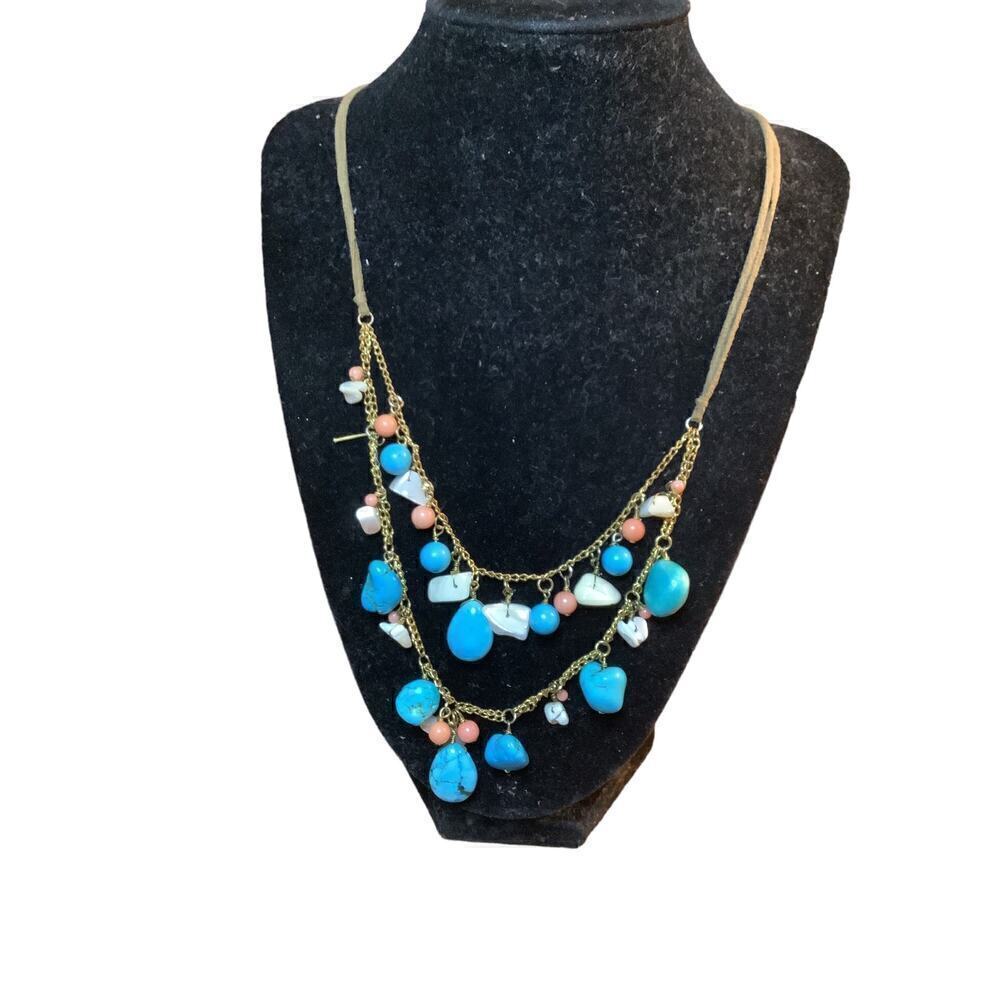 Layered Stone Accent Necklace‎